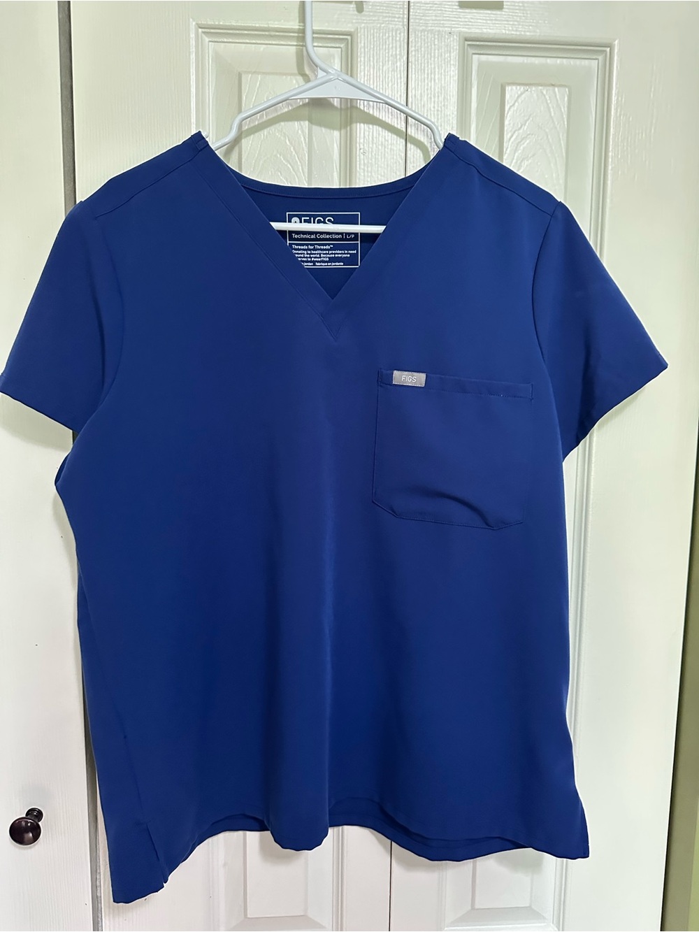 Figs Sapphire blue wide leg scrub set